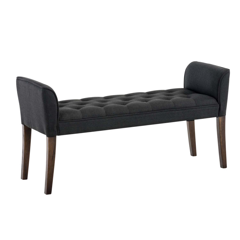 Chaise Longue Cleopatra Tapizado en Tela Gris oscuro,Antiguo oscuro