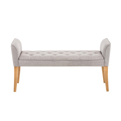 Chaise Longue Cleopatra Tapizado en Tela Gris claro,Antiguo claro