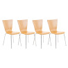 Set 4x Sillas de Visita Aaron Natural