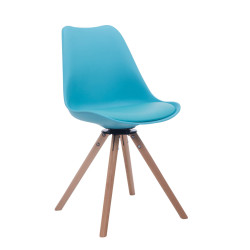 Silla para visitas Troyes Rund Azul,Natural