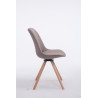 Silla para visitas Troyes Rund en Tela Gris topo,Natural