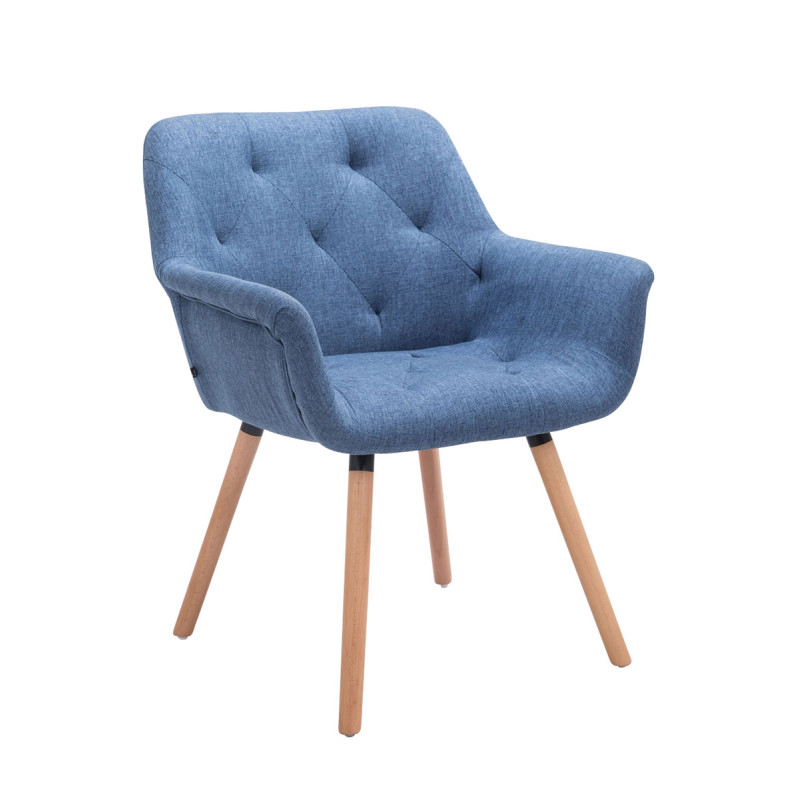 Silla De Comedor Cassidy En Tela Azul,Natural