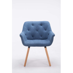 Silla De Comedor Cassidy En Tela Azul,Natural