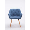 Silla De Comedor Cassidy En Tela Azul,Natural