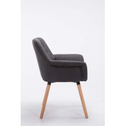 Silla De Comedor Cassidy En Tela Gris oscuro,Natural