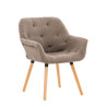Silla De Comedor Cassidy En Tela Gris topo,Natural