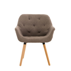 Silla De Comedor Cassidy En Tela Gris topo,Natural