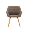 Silla De Comedor Cassidy En Tela Gris topo,Natural