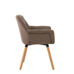 Silla De Comedor Cassidy En Tela Gris topo,Natural