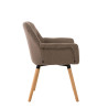 Silla De Comedor Cassidy En Tela Gris topo,Natural