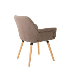 Silla De Comedor Cassidy En Tela Gris topo,Natural