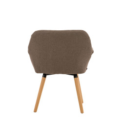 Silla De Comedor Cassidy En Tela Gris topo,Natural