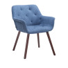 Silla De Comedor Cassidy En Tela Azul,Nogal