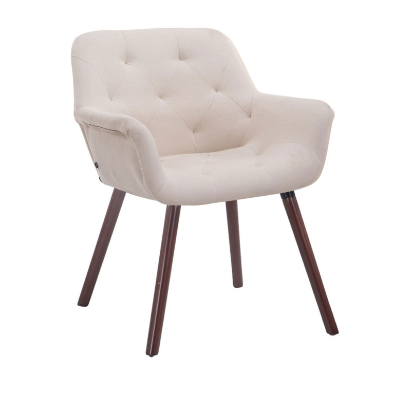 Silla De Comedor Cassidy En Tela Crema,Nogal