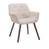 Silla De Comedor Cassidy En Tela Crema,Nogal