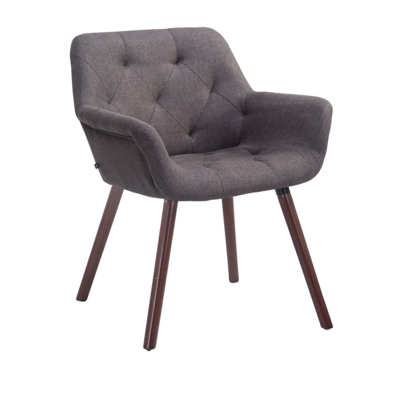 Silla De Comedor Cassidy En Tela Gris oscuro,Nogal