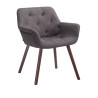 Silla De Comedor Cassidy En Tela Gris oscuro,Nogal