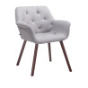 Silla De Comedor Cassidy En Tela Gris,Nogal