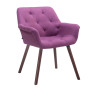 Silla De Comedor Cassidy En Tela Lila,Nogal
