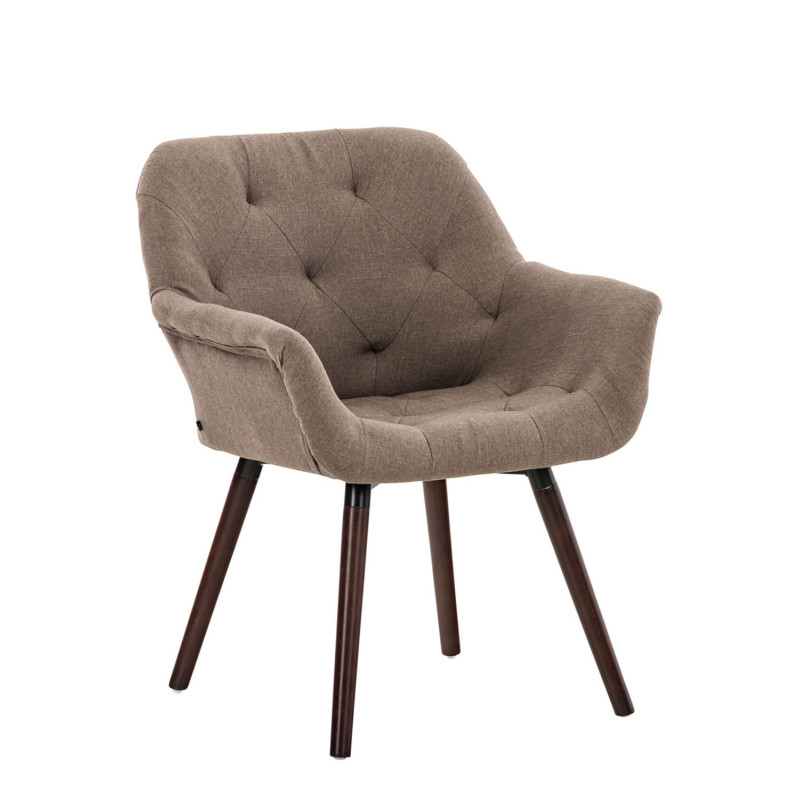 Silla De Comedor Cassidy En Tela Gris topo,Nogal