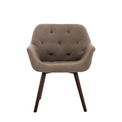 Silla De Comedor Cassidy En Tela Gris topo,Nogal