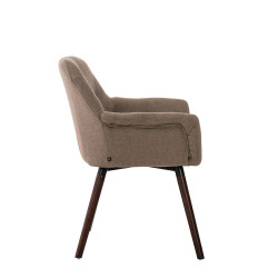 Silla De Comedor Cassidy En Tela Gris topo,Nogal