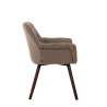 Silla De Comedor Cassidy En Tela Gris topo,Nogal