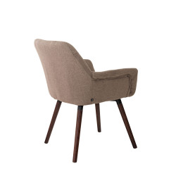 Silla De Comedor Cassidy En Tela Gris topo,Nogal