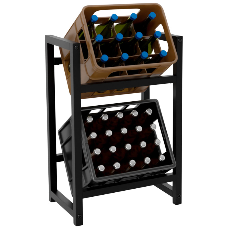 Estantería para Cajas de Bebidas Stack Negro,75x47x31 cm