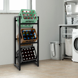 Estantería para Cajas de Bebidas Stack Negro,116x47x31 cm