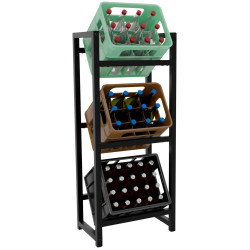 Estantería para Cajas de Bebidas Stack Negro,116x47x31 cm