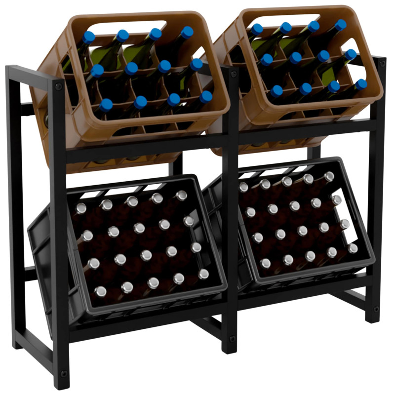 Estantería para Cajas de Bebidas Stack Negro,75x91x31 cm