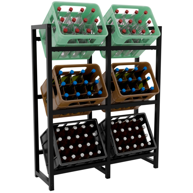 Estantería para Cajas de Bebidas Stack Negro,116x91x31 cm
