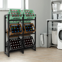 Estantería para Cajas de Bebidas Stack Negro,116x91x31 cm