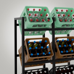 Estantería para Cajas de Bebidas Stack Negro,116x91x31 cm