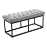 Taburete Pie de Cama Amun Con Base en Negro Gris,100 cm