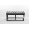 Taburete Pie de Cama Amun Con Base en Negro Gris,100 cm