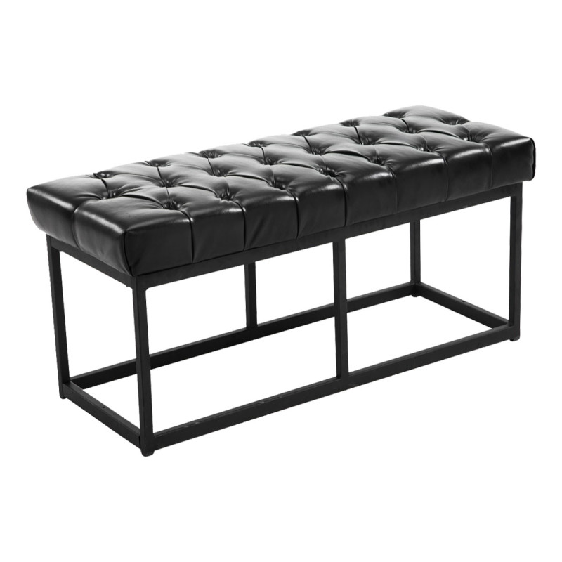 Taburete Pie de Cama Amun Con Base en Negro Negro,100 cm