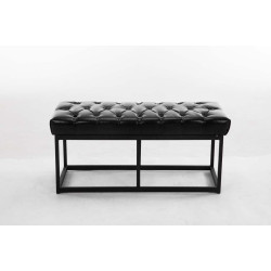 Taburete Pie de Cama Amun Con Base en Negro Negro,100 cm
