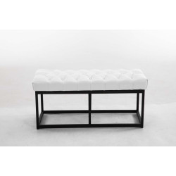 Taburete Pie de Cama Amun Con Base en Negro Blanco,100 cm