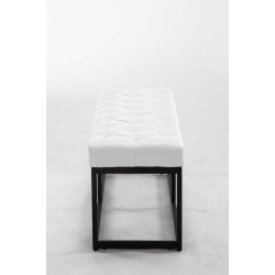 Taburete Pie de Cama Amun Con Base en Negro Blanco,100 cm