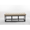 Taburete Pie de Cama Amun Con Base en Negro Crema,120 cm