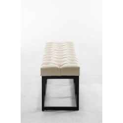 Taburete Pie de Cama Amun Con Base en Negro Crema,120 cm