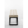 Taburete Pie de Cama Amun Con Base en Negro Crema,120 cm