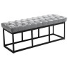 Taburete Pie de Cama Amun Con Base en Negro Gris,120 cm
