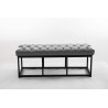 Taburete Pie de Cama Amun Con Base en Negro Gris,120 cm