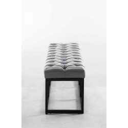 Taburete Pie de Cama Amun Con Base en Negro Gris,120 cm