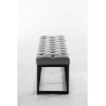 Taburete Pie de Cama Amun Con Base en Negro Gris,120 cm