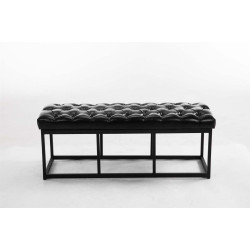 Taburete Pie de Cama Amun Con Base en Negro Negro,120 cm