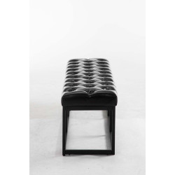 Taburete Pie de Cama Amun Con Base en Negro Negro,120 cm